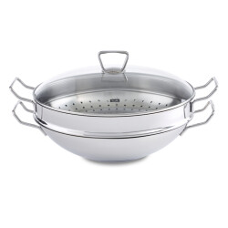 Fissler Kunming Cam Kapaklı Wok Tava 36 cm - FISSLER