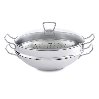 Fissler Kunming Cam Kapaklı Wok Tava 36 cm - 1