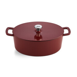 Fissler Moments Collection Cast Demir Döküm Tencere Oval Bordo 33 cm - 1