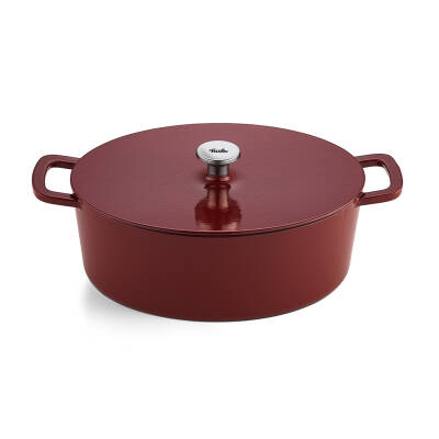 Fissler Moments Collection Cast Demir Döküm Tencere Oval Bordo 33 cm - 1