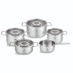 Fissler Pure Collection 9 Parça Cam Kapak Çelik Tencere Seti - 1