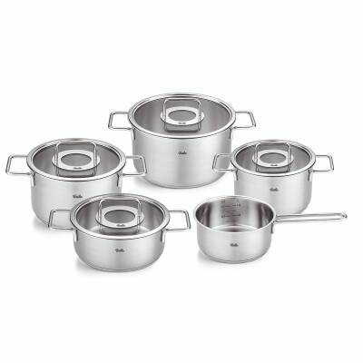 Fissler Pure Collection 9 Parça Cam Kapak Çelik Tencere Seti - 1