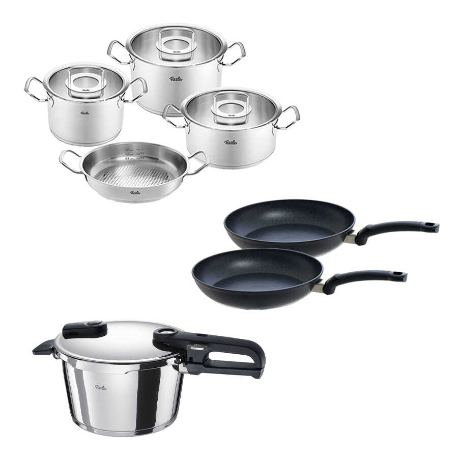 Fissler Vitaquick Edition 4,5 Litre Düdüklü Tencere + Original Profi Collection Tencere ve Tava Seti