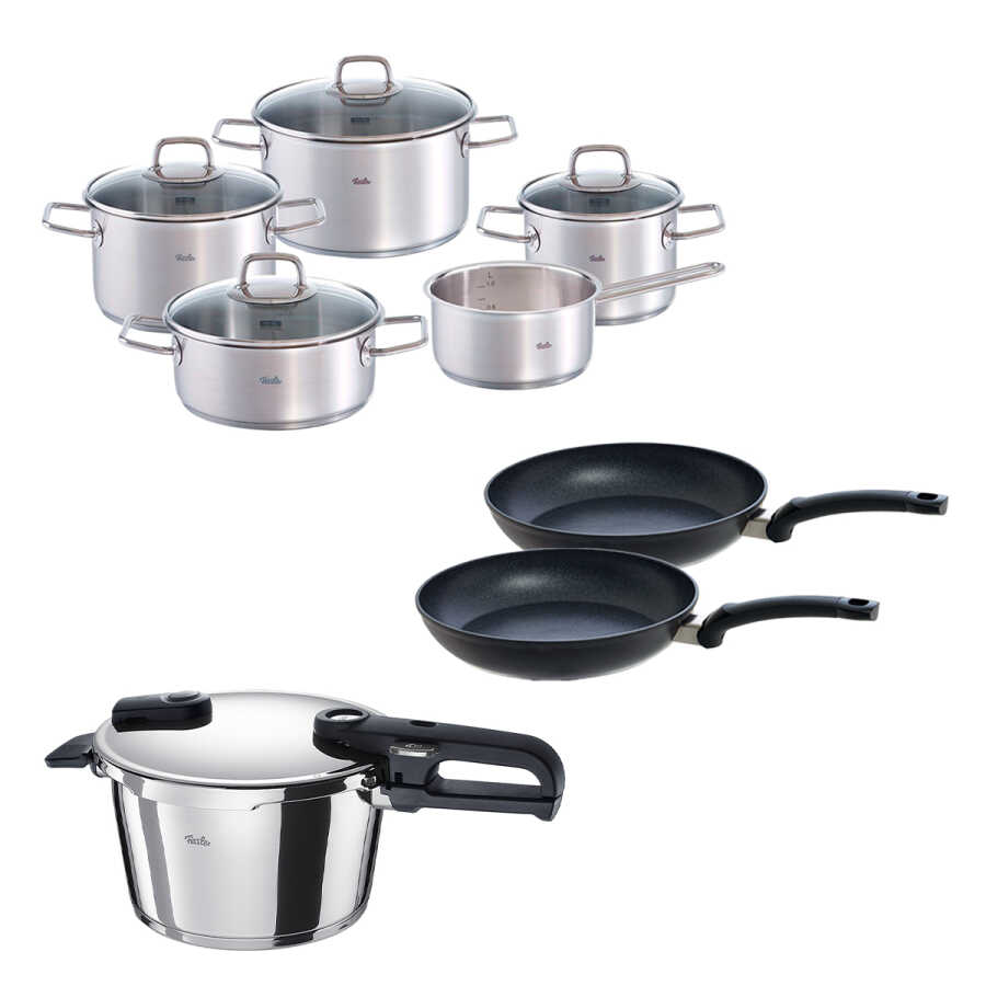 Fissler Vitaquick Edition 4,5 Litre Düdüklü Tencere + Viseo Tencere ve Tava Seti