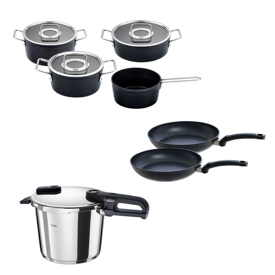 Fissler Vitaquick Edition 6 Litre Düdüklü Tencere + Adamant Tencere ve Tava Seti