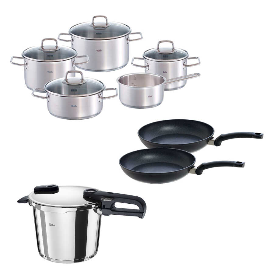 Fissler Vitaquick Edition 6 Litre Düdüklü Tencere + Viseo Tencere ve Tava Seti