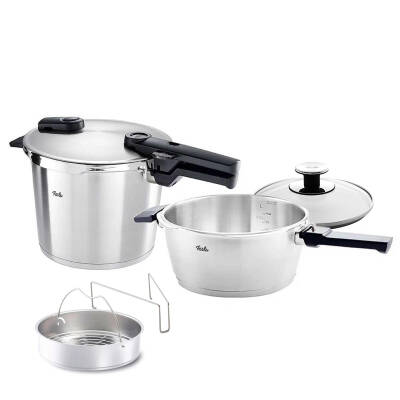 Fissler Vitaquick Premium 6+3,5 Litre Düdüklü Tencere + Buharda Pişirme Aparatı - 1